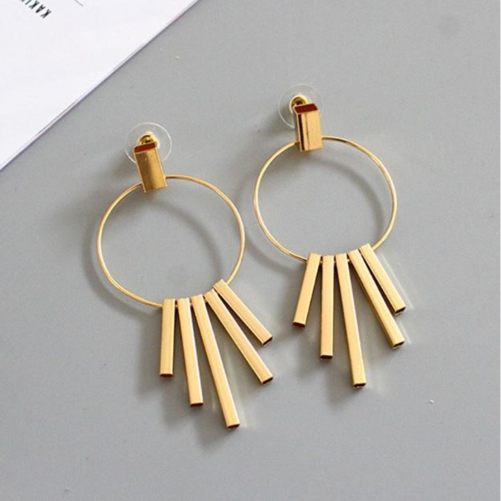 4 for $25 Layer 5 Bars Gold Earrings